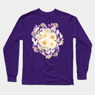 Lavender Rose Baby Breath Flowers Floral Bouquet Scented Long Sleeve T-Shirt